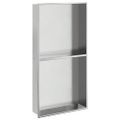vidaXL Výklenok do sprchy brúsený strieborná 32x62x9 cm nerezová oceľ