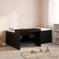 vidaXL Detská vysoká posteľ s pultom Čierna 75 x 190 cm