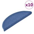 vidaXL Schodové rohože 10 ks 56x17x3 cm modré polkruhové