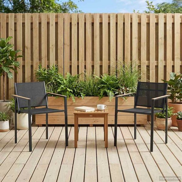 vidaXL Záhradné kreslá 2 pcs Čierna a antracit 53,5 x 59 x 77 cm