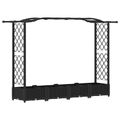 vidaXL Vyvýšený záhon s mriežkou a strechou Čierna 207 x 40 x 123 cm