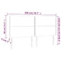 vidaXL Čelo postele s LED zelené 200x5x118/128 cm látka