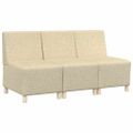 vidaXL Bezrúčková modulárna sofa jednotka 3 ks Krémová látka