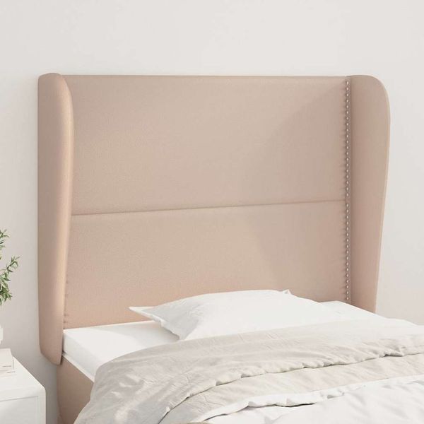 vidaXL Čelo postele so záhybmi kapučínové 83x23x118/128 cm umelá koža