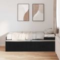 vidaXL Rám postele so zásuvkou Čierny dub 70 x 190 cm Kompozitné drevo