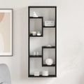 vidaXL Nástenná polica, čierny dub 36x16x90 cm, umelé drevo
