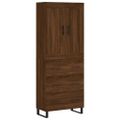 vidaXL Vysoká skrinka hnedý dub 69,5x34x180 cm spracované drevo