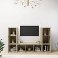 vidaXL TV skrinky 3 ks dub sonoma 107x35x37 cm drevotrieska