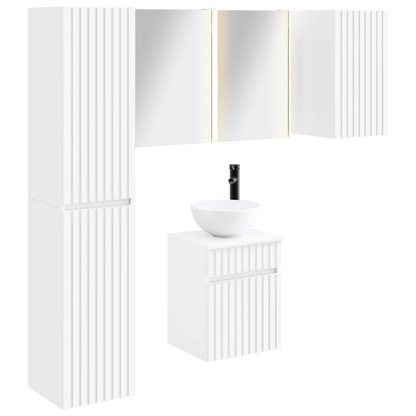 vidaXL Set kabinetov do kúpeľne 5 pcs Biela 43 x 11,5 x 60,5 cm