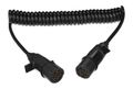 Propojovací spirálový kábel 7pin typ N TRAILER CABLE 11, plastová zástrčka, 24V, 3,5 m SIXTOL