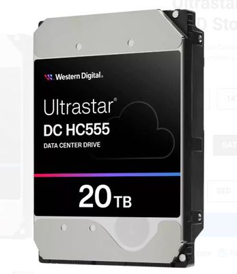 WD Ultrastar DC HC555/20TB/HDD/3.5''/SATA/M.2 SATA/7200 RPM/Strieborná/5R