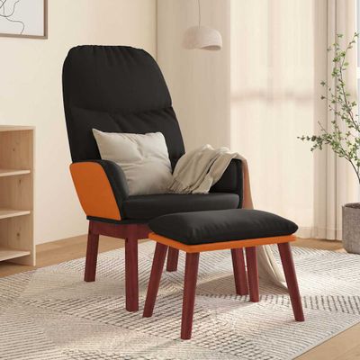 vidaXL Relaxačné kreslo s podnožkou čierne látka