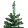 vidaXL Úzky vianočný stromček, pravé drevo a šišky, zelený 210 cm, PVC