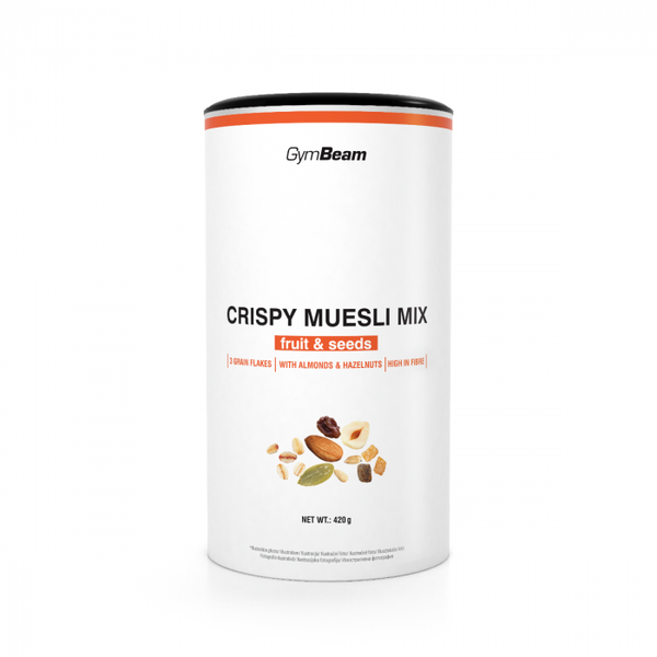 Chrumkavá zmes müsli - GymBeam, ovocie a semienka