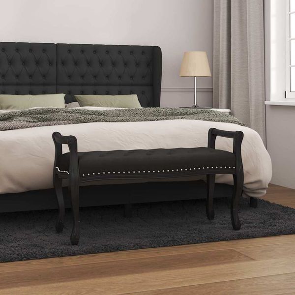 vidaXL Lavička čierna 110x45x60 cm zamat