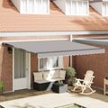vidaXL Rám markízy Svetlosivá 400 × 300 cm Polyester s PU povrchom
