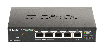 D-Link DGS-1100-05PDV2 5-port Gigabit PoE Smart Managed Switch with 1 PD port