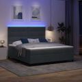 vidaXL LED box s pružinami Tmavo šedá 180 x 200 cm Zamat