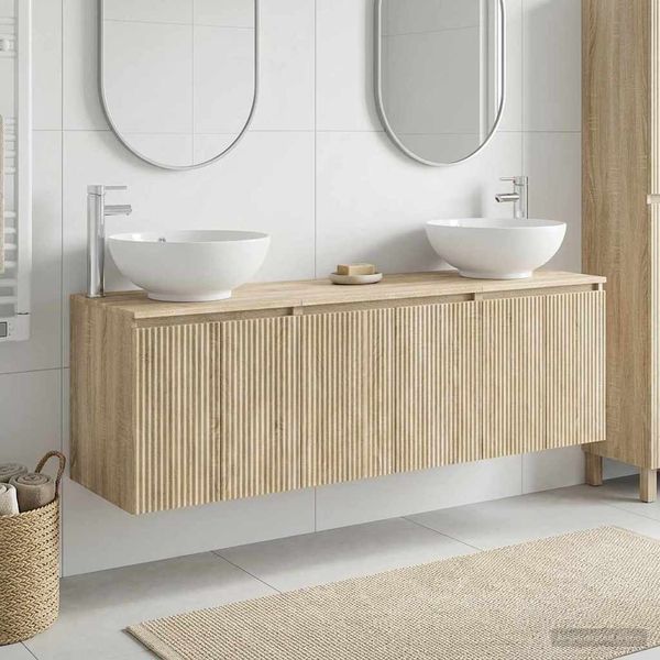 vidaXL Set kabinetov do kúpeľne 3 ks Dub sonoma 49,5 x 44,5 x 65 cm