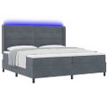 vidaXL Posteľ s pružinovým rámom Tmavo šedá 200 x 200 cm Zamat