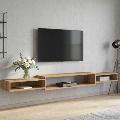 vidaXL Nástenný TV kabinet Nástenná montáž Dub artisan