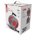 Predlžovací kábel EMOS P19420 na bubne 20 m / 4 zásuvky / červený / PVC / 230 V / 1 mm2