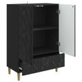 vidaXL Servírovacia skriňa Čierna 66 x 34,5 x 95 cm Kompozitné drevo
