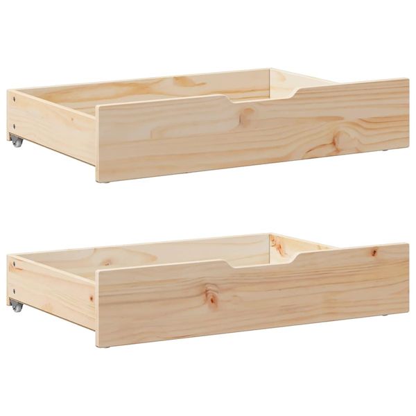 vidaXL Zásuvky pod posteľ s kolieskami 2 ks 80x55x17 cm borovica