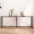 vidaXL Konzolový stolík priehľadný 200x35x75,5 cm tvrdené sklo