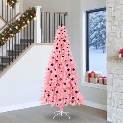 vidaXL Vianočný stromček Ružová 240 cm PVC