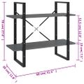 vidaXL Knižnica s 2 policami sivá 80x30x70 cm masívna borovica