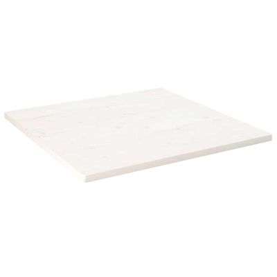 vidaXL Stolová doska biela 70x70x2,5 cm masívna borovica štvorcová