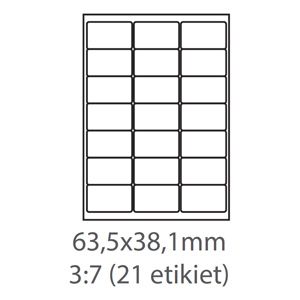 etikety Samolepiace 63,5x38,1 univerzálne biele (100 listov A4/bal.)