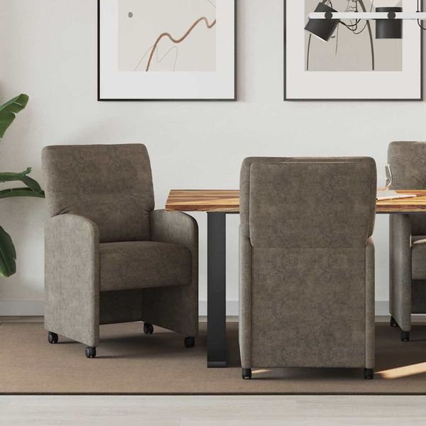 vidaXL Jedálenské stoličky na kolieskach s kolesami 2 pcs Tmavo šedá