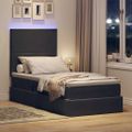 vidaXL LED úložná posteľ s matracom Tmavosivá 100 x 200 cm Zamat