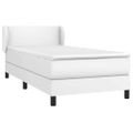 vidaXL Boxspring posteľ s matracom biela 90x200 cm umelá koža