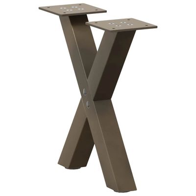 vidaXL Nohy konferenčného stolíka v tvare X, 2 ks, prírodná oceľ, 37 x (30-31) cm, oceľ