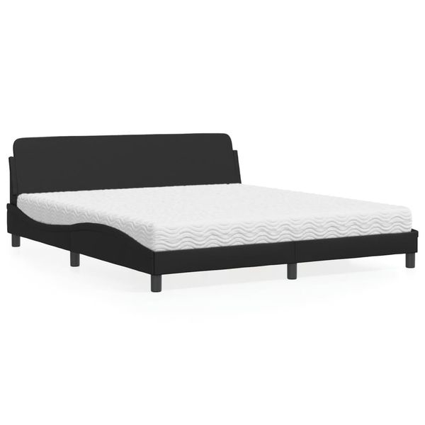 vidaXL Posteľ s matracom Dover čierna 180x200 cm umelá koža