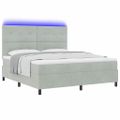 vidaXL LED box s pružinami Svetlosivá 180 x 200 cm Zamat