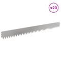 vidaXL Obrubník trávnika 20 ks 103 x 10 cm Oceľ Strieborná