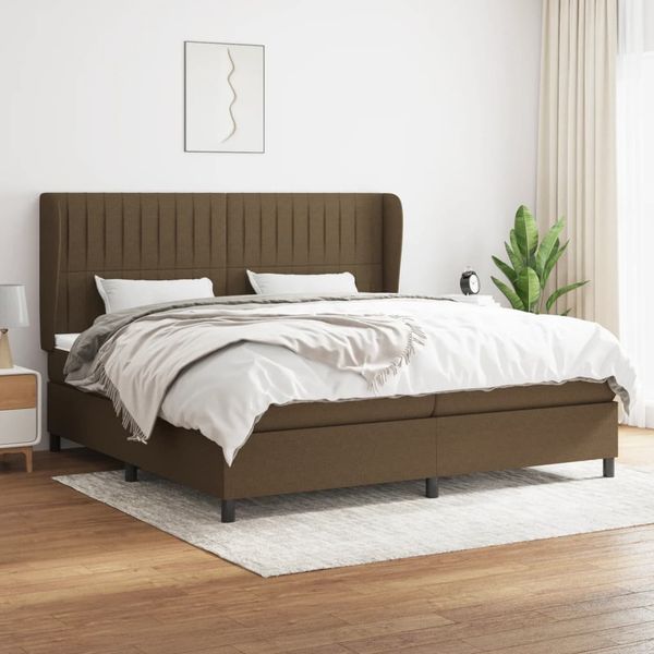 vidaXL Boxspring posteľ s matracom tmavohnedá 200x200 cm látka