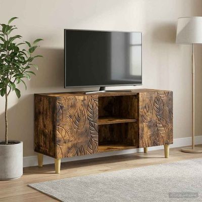 vidaXL TV skrinka 102 x 34,5 x 50 cm Dymový dub Kompozitné drevo