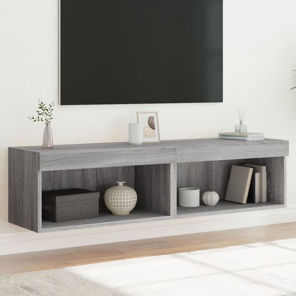 vidaXL TV skrinky s LED svetlami 2 ks sivé sonoma 60x30x30 cm