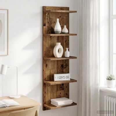 vidaXL Stenná polica Staré drevo 30 x 15 x 100 cm Kompozitné drevo