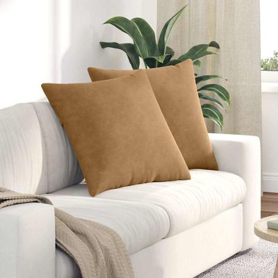 vidaXL Vankúše na pohovku 2 pcs Hnedá 60 x 60 cm Kordúrová tkanina