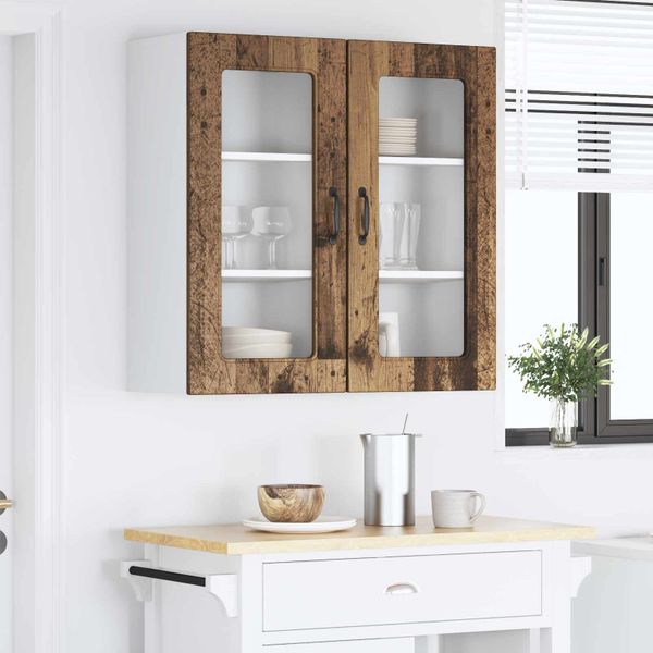 vidaXL Dvierka na umývačku Kalmar 2 pcs Staré drevo 40 x 31 x 80 cm