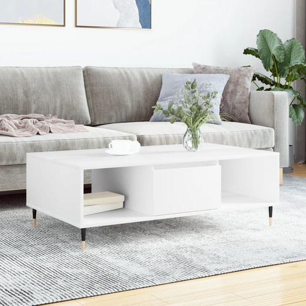 vidaXL Konferenčný stolík biely 104x60x35 cm kompozitné drevo