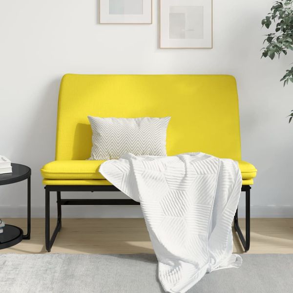 vidaXL Lavička bledožltá 100x75x76 cm látka