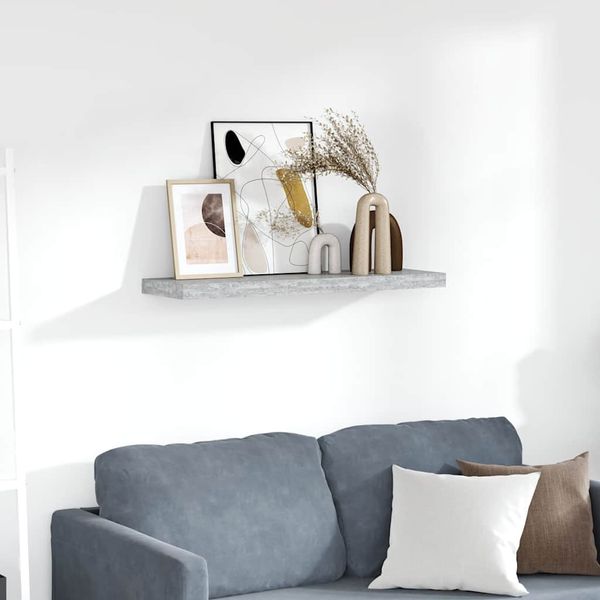 vidaXL Plávajúca nástenná polica betónová sivá 80x23,5x3,8 cm, MDF