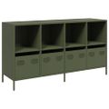 VidaXL Príborník Olive Green 135x39x73,5 cm Oceľ valcovaná za studena